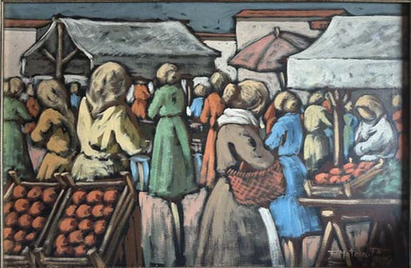 Mercato rionale - Olio su tela - F. Matera