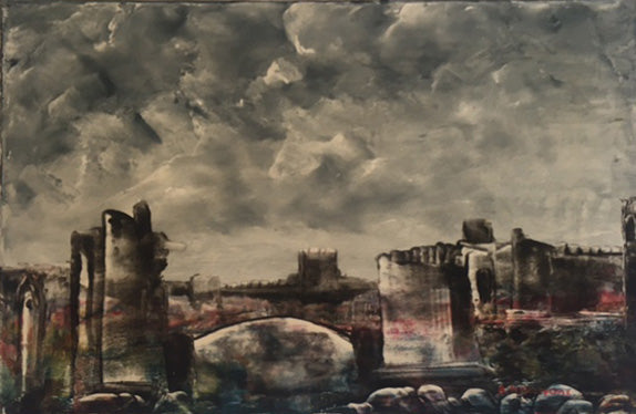 Alfredo Nannoni - Senza Titolo (citta' con ponte)