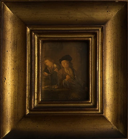 Copia del autor de Godfried Schalkeng - El fumador; un hombre con una pipa y un hombre sirviendo un vaso