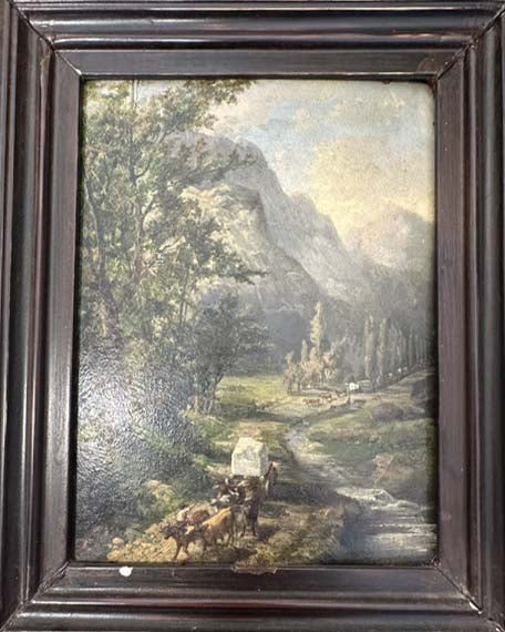 Paesaggio - Olio su tavola - Attribuito a Eugenio Agneni