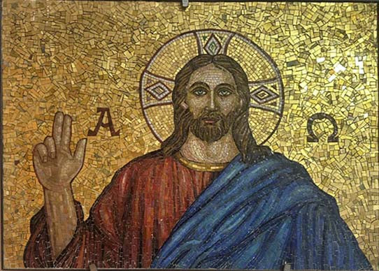 Cristo, mosaico di Giulio Meloni
