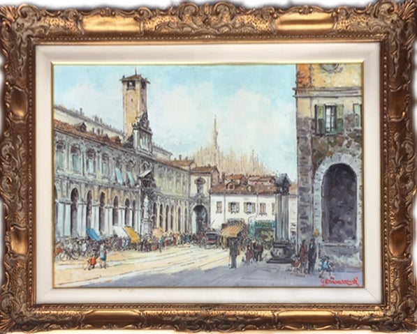Giuseppe Raimondi - Milano Piazza dei mercanti