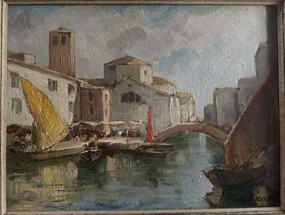 Paesaggio, olio su tela di Knut Norman