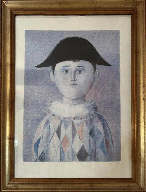 Litografia di Antonio Bueno raffigurante Arlecchino