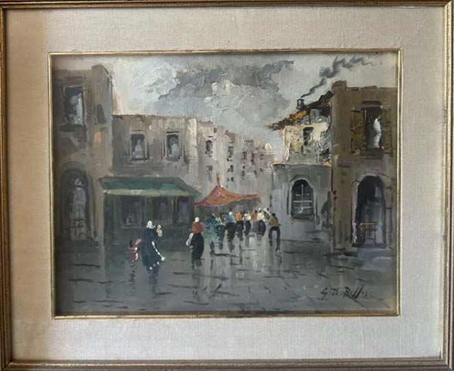 Veduta urbana – Olio su tavola – G. De Bellis