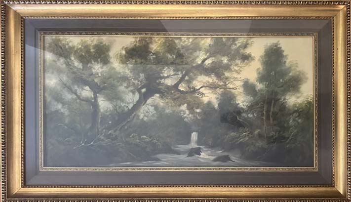 Paesaggio a olio su tela di Vittorini