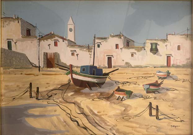 Paesaggio con figure – Olio su tela – D'Aquino