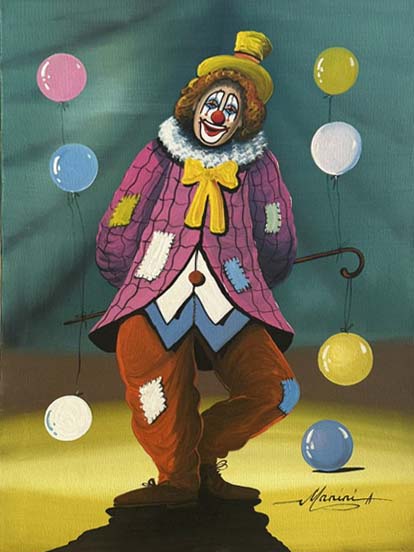 Clown - Olio su tela - A. Manini
