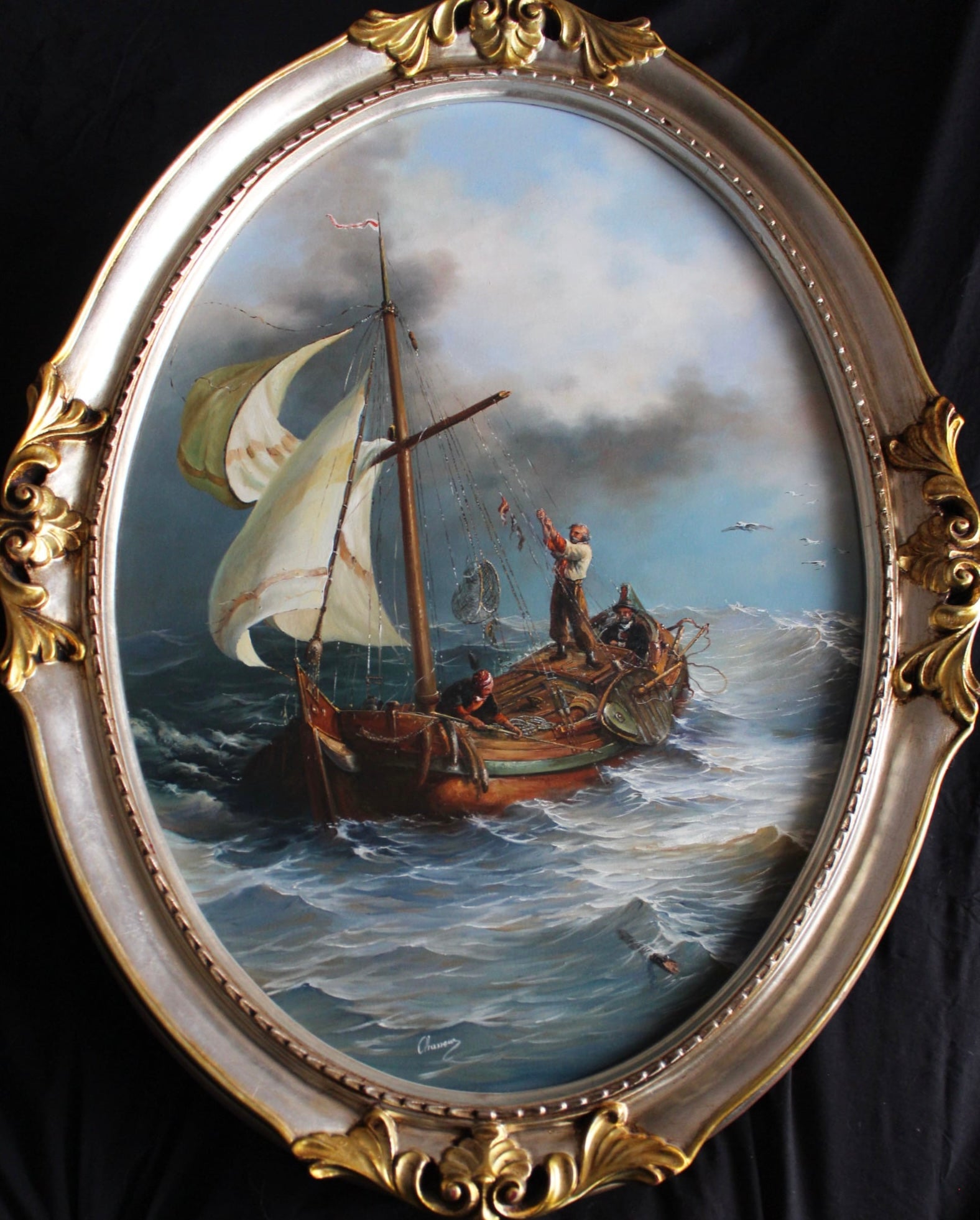 Sconosciuto - Senza titolo (nave in tempesta)