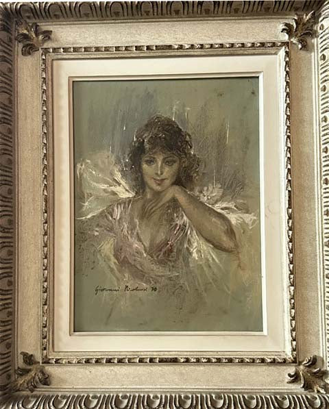 L'attesa di Giovanni Nicolussi, olio su tela – figura