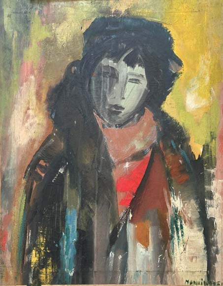 Ritratto di donna di Bruno Mancino, olio su tela – ritratto