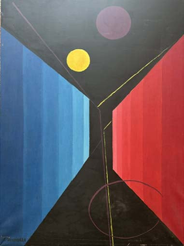 Composizione di Renato Scarcello, olio su tela – astratto