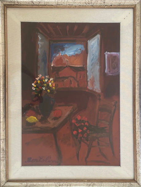 Giuseppe Bertolini - Interior con naturaleza muerta