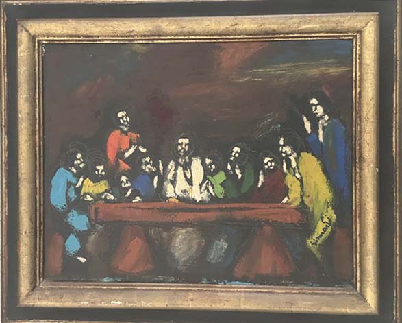 Senza titolo (ultima cena) di Tommaso Gismondi, olio su tela
