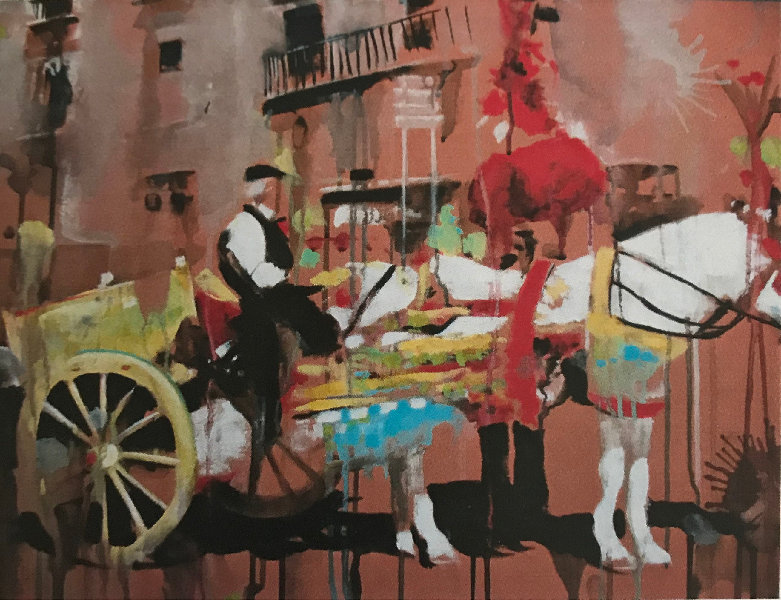 Walter Xausa - Carretto siciliano in piazza