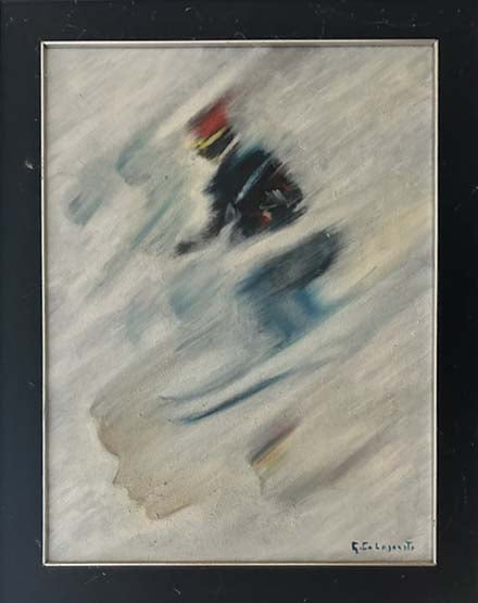 Sciatore di G. Coladonato, olio su tela