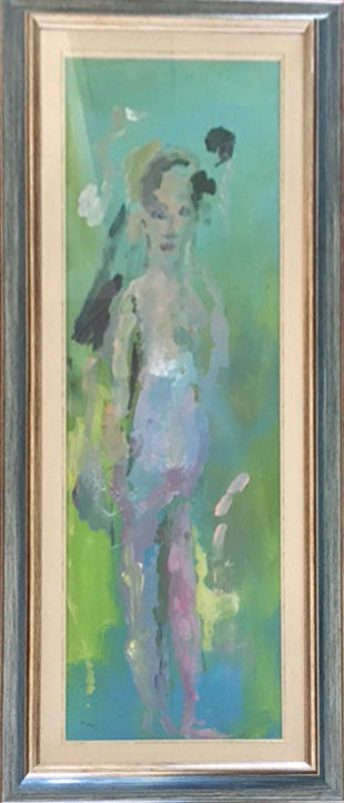 Ernesto Treccani - Ritratto di donna su sfondo verde
