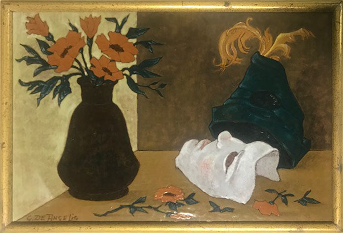 G. De Angelis - Vaso di fiori con maschera