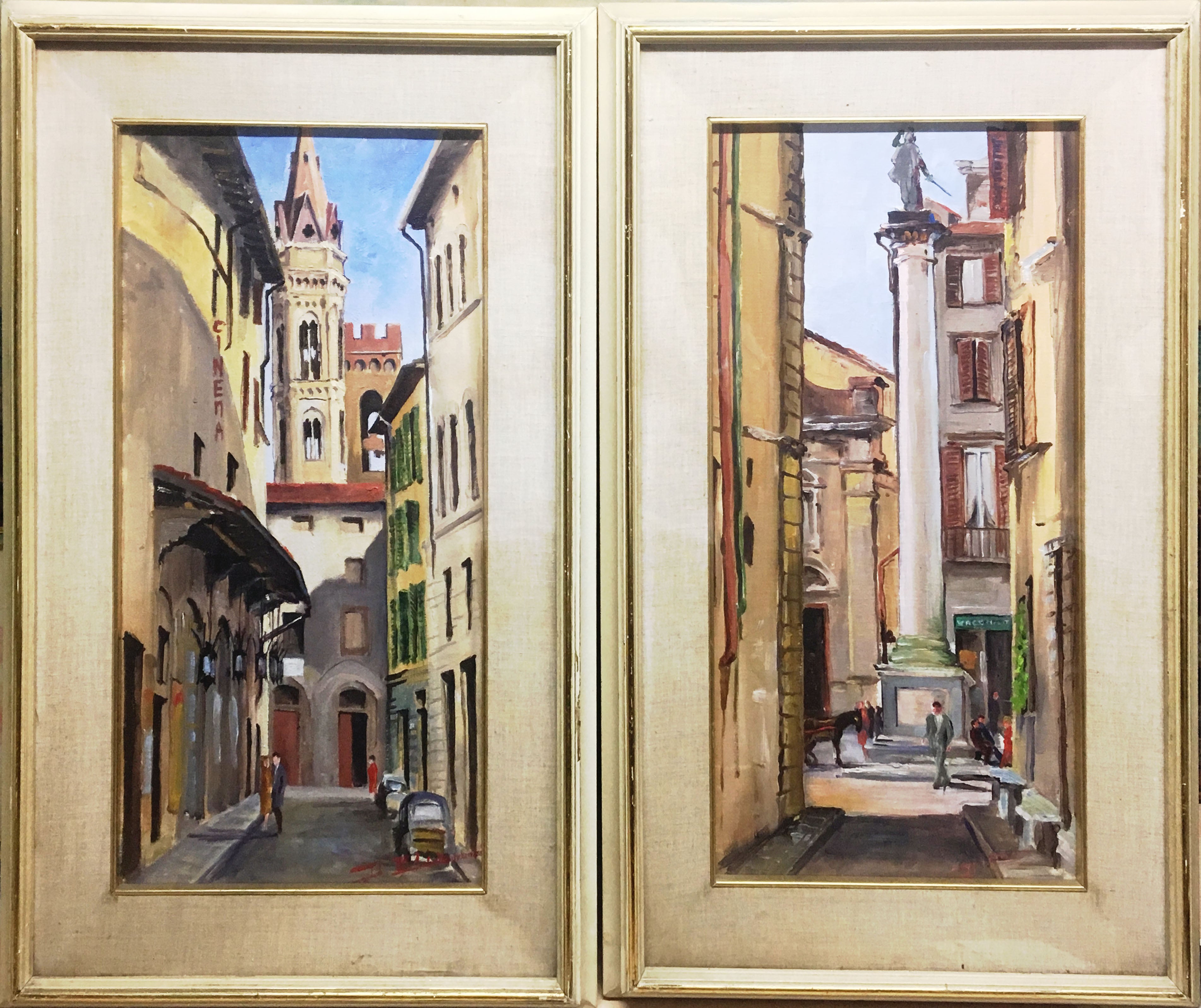 Mario D'Elia - Dittico Veduta di Firenze