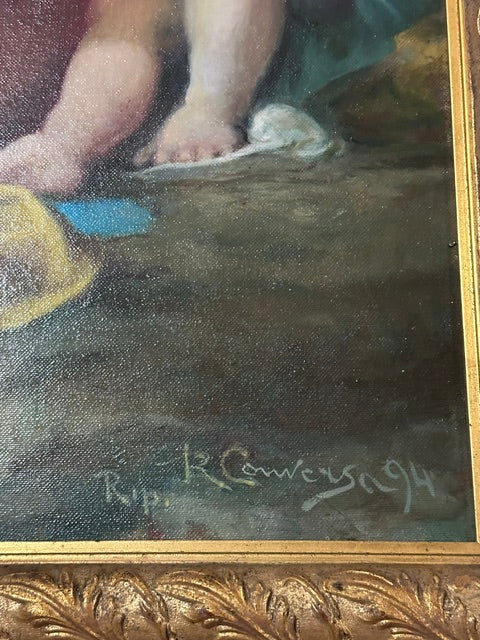 Riposo durante la fuga in Egitto ispirato a Barocci (Musei Vaticani) – Olio su tela – Raffaele Conversa