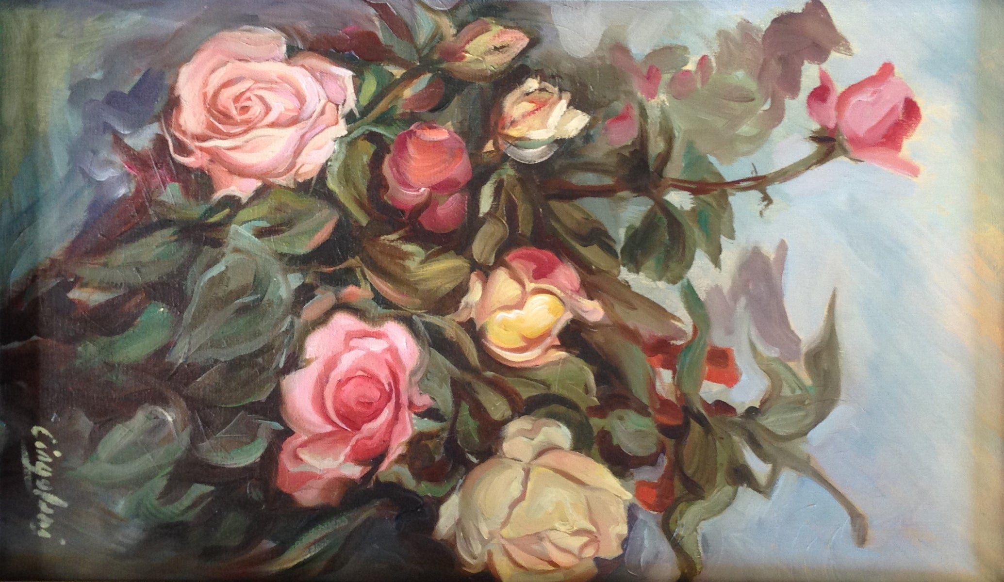 Glauco Cingolani - Rosas amarillas y rosadas