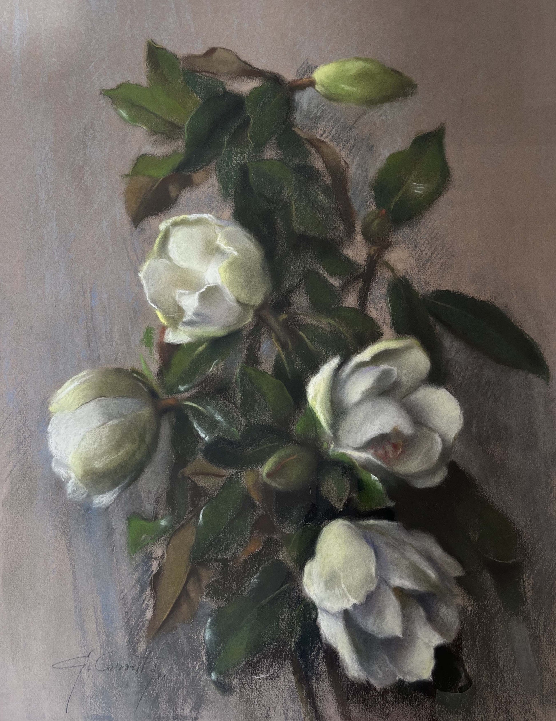 Senza titolo (fiori), di Gino Corvetta, tecniche miste