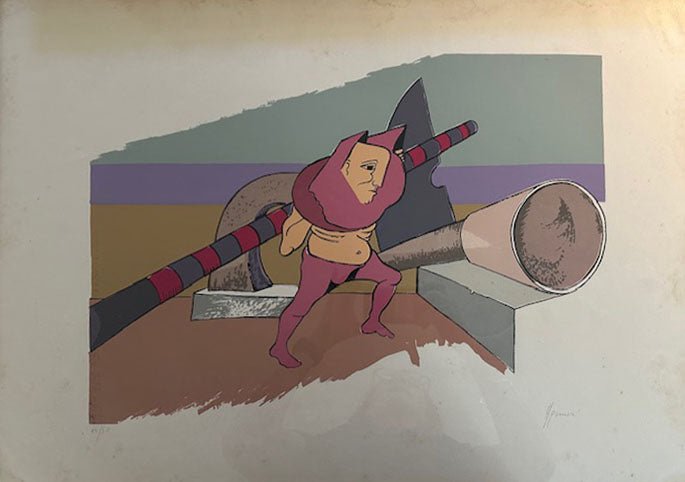 Vittorio Agomeri - Senza titolo (Uomo con cappuccio)