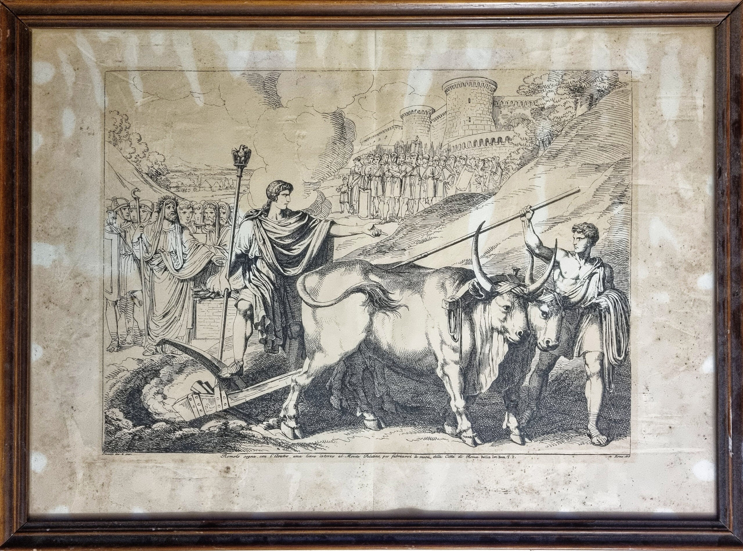 Romolo traccia i confini di Roma