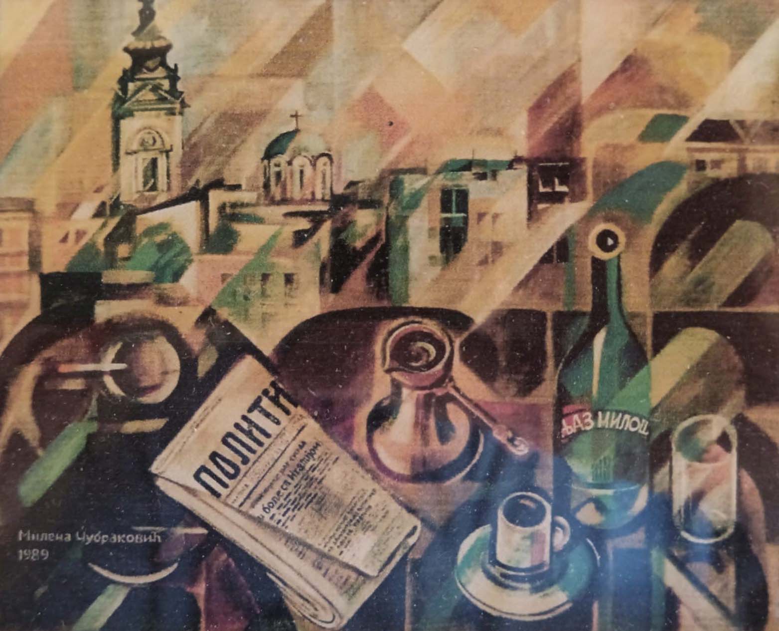Buongiorno Belgrado, di Milena Čubraković, olio su tela
