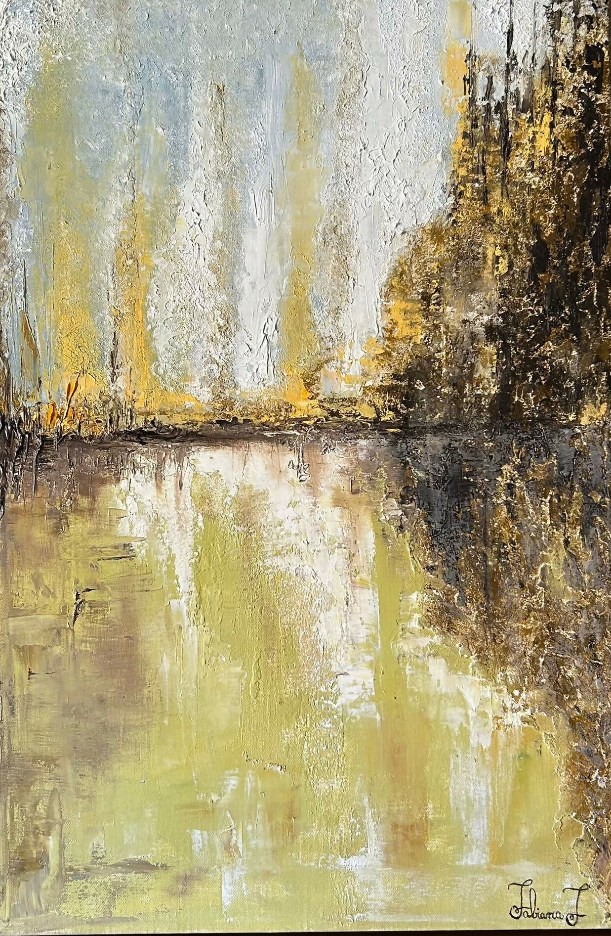 Dipinto astratto materico a olio su tela di Fabiana Francesconi