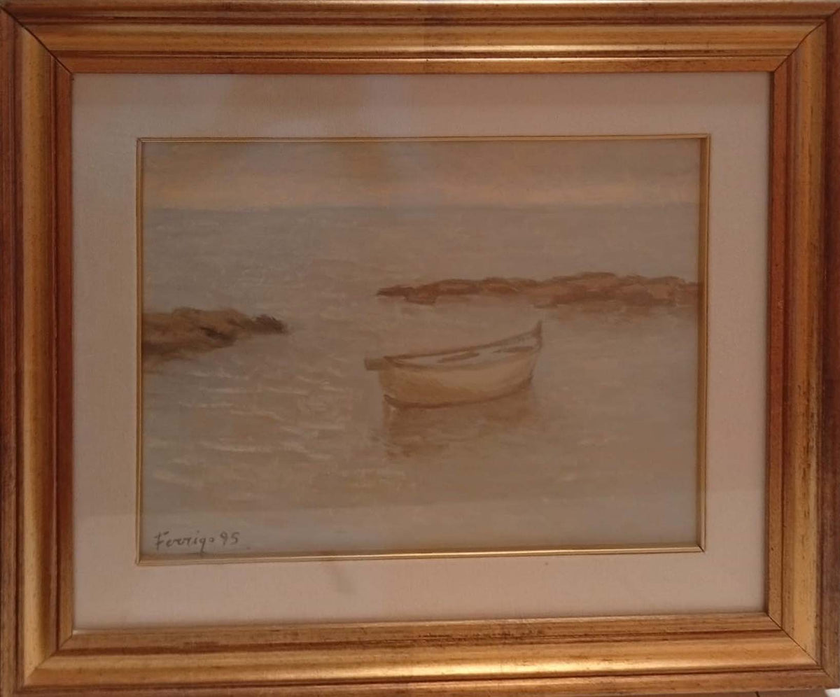 Il mare di Graziano Ferrigo, olio su tela del 1995