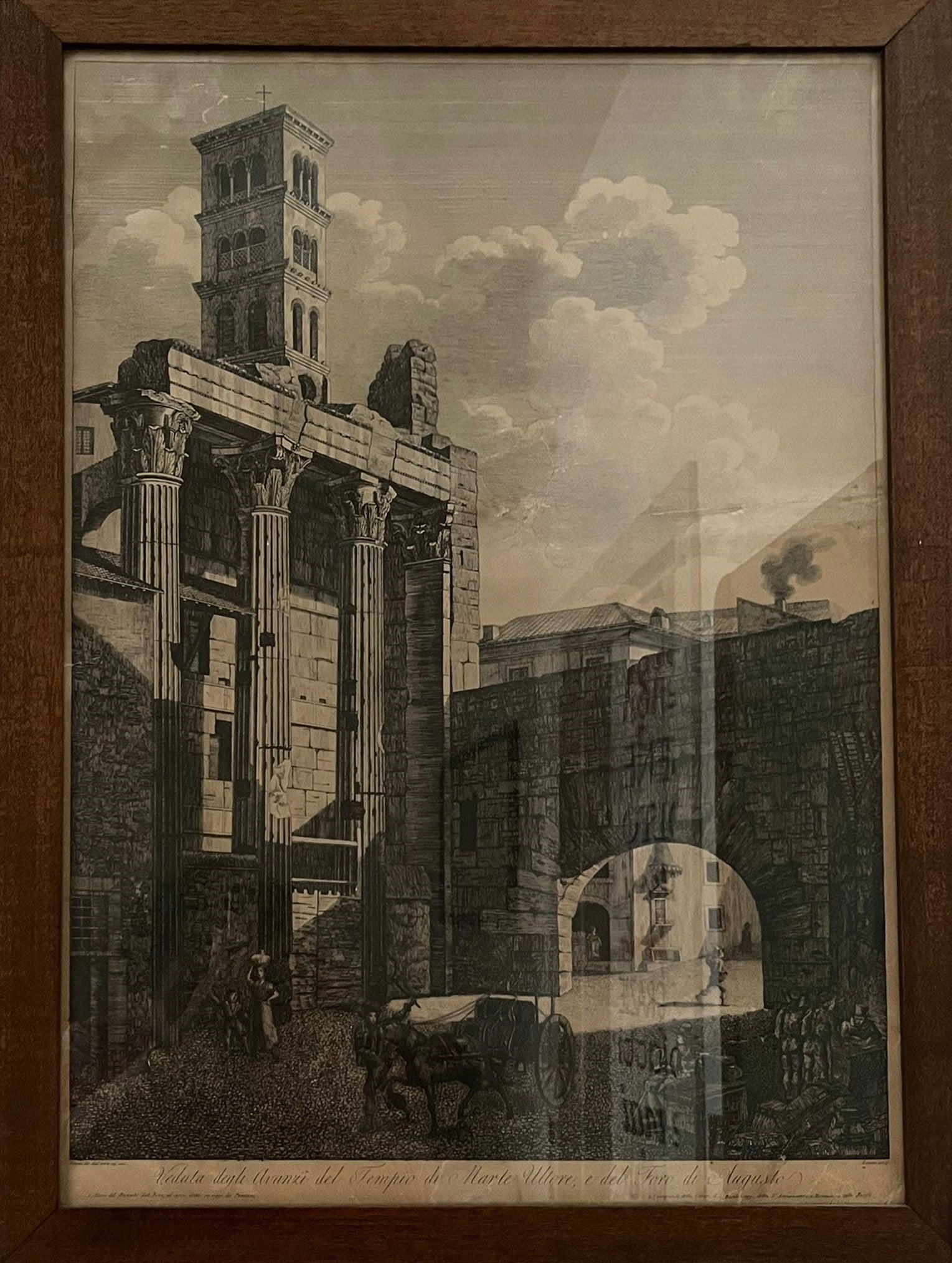Agostino Penna - Veduta degli avanzi del Tempio di Marte Ultore