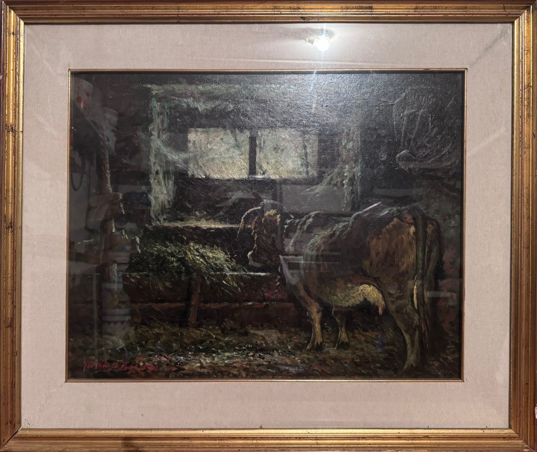 Giovanni Bossone - Interior de un establo