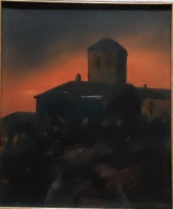 Paesaggio in controluce, olio su tela di Antonio Zambrella