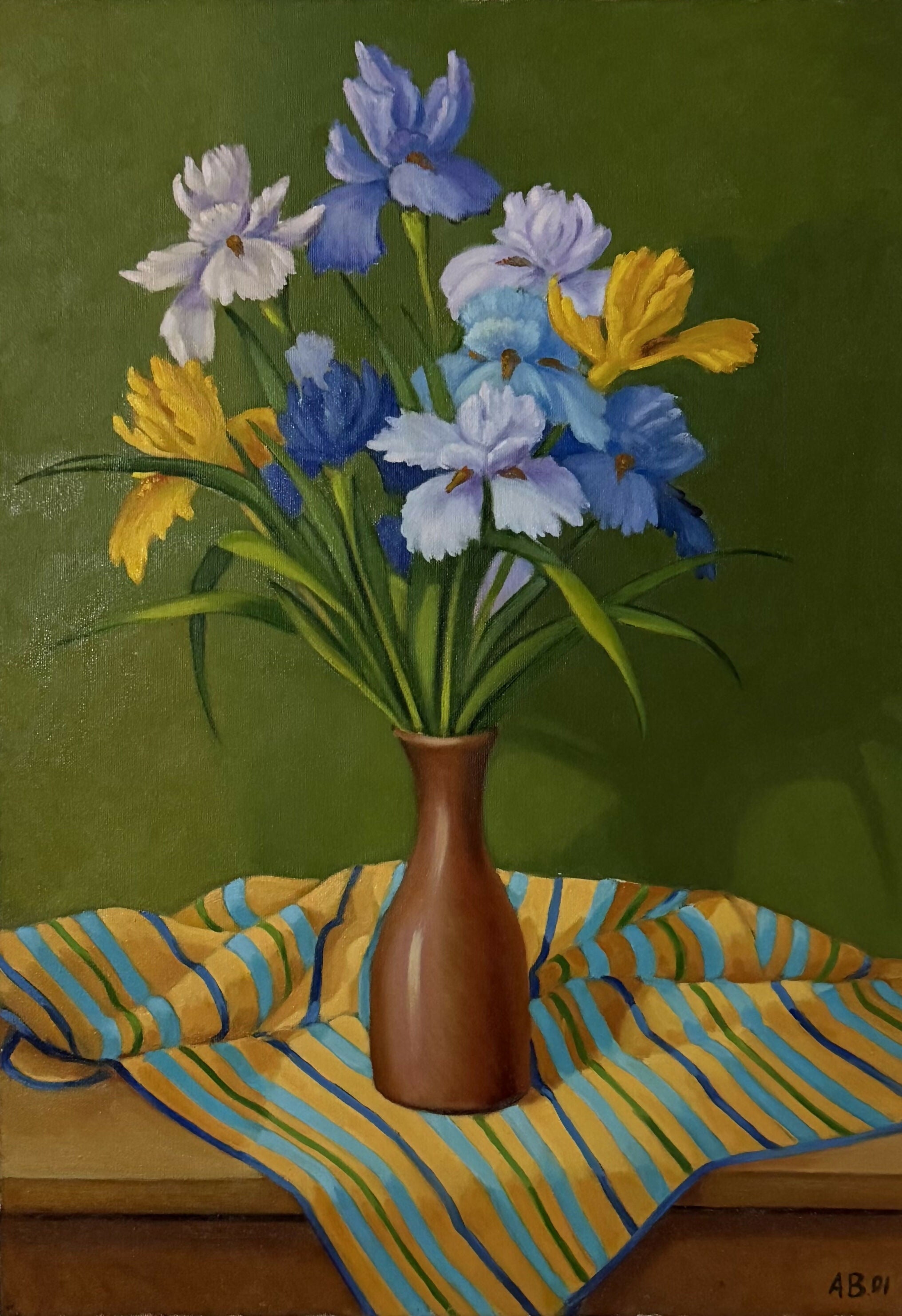 Natura morta Fiori, olio su tela di Antonio Bernardi