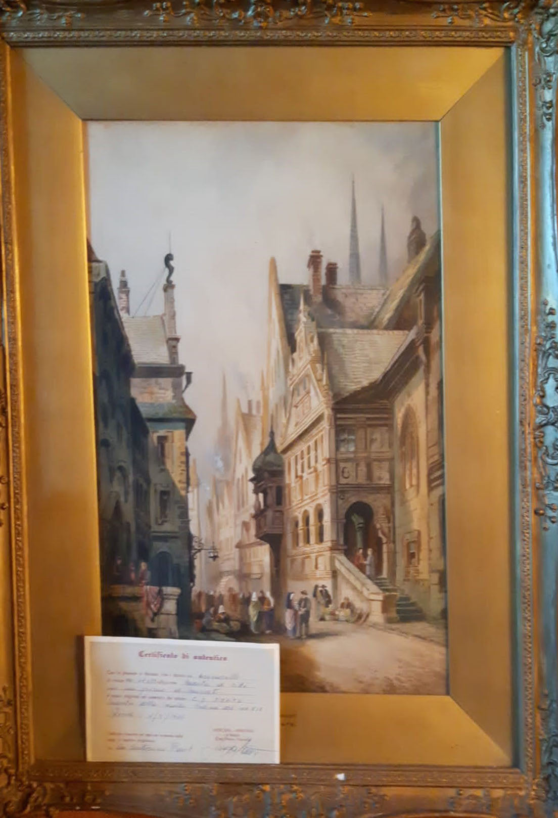 Charles James Keats - Veduta di città in un giorno di mercato