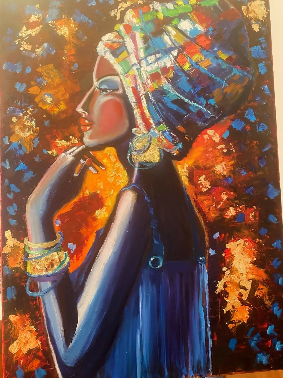 Quadro moderno con foglia oro effetto wow