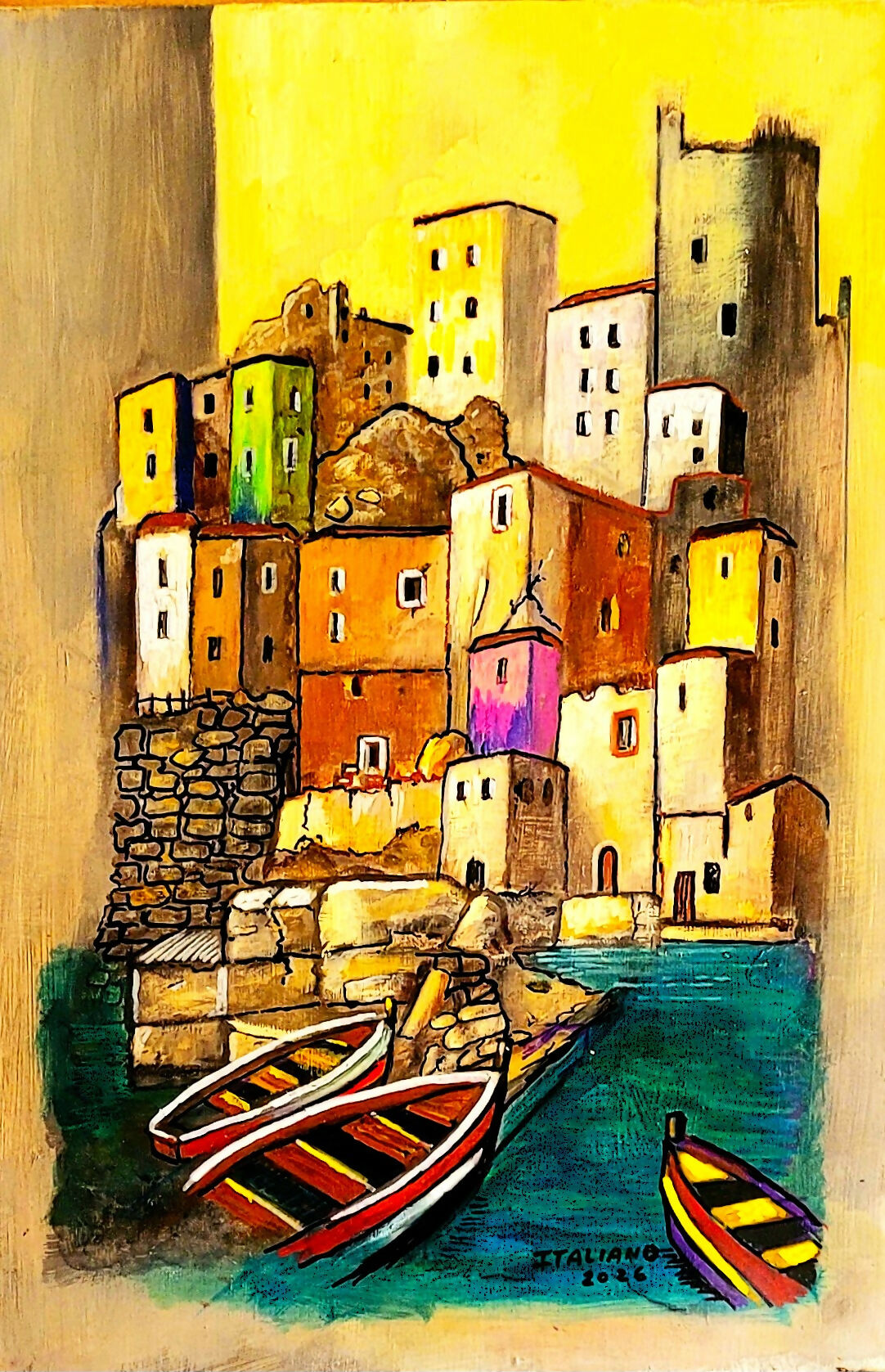 Marina di Francesco Italiano – Olio su tavola