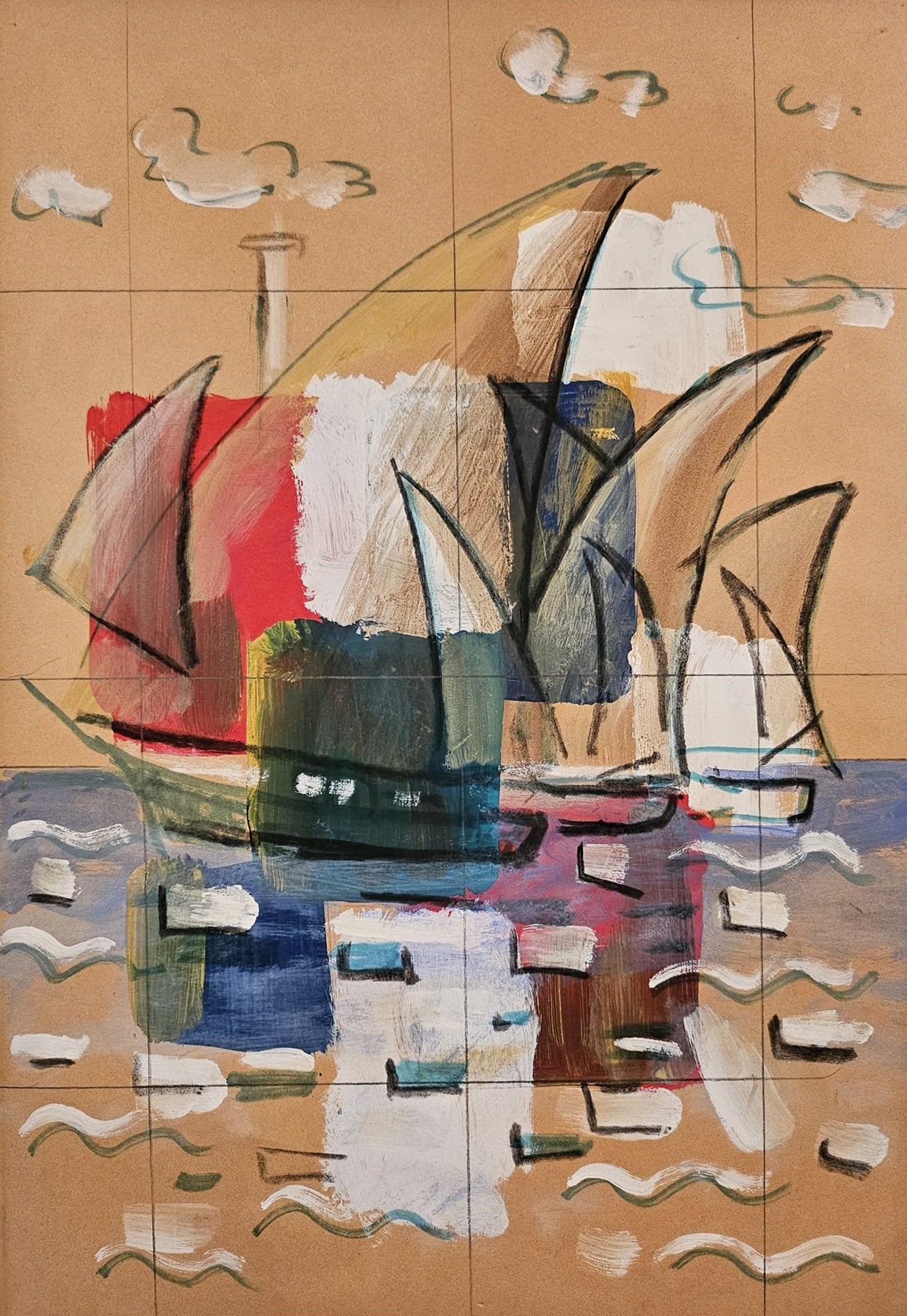 Ibrahim Kodra - Untitled (Sails)