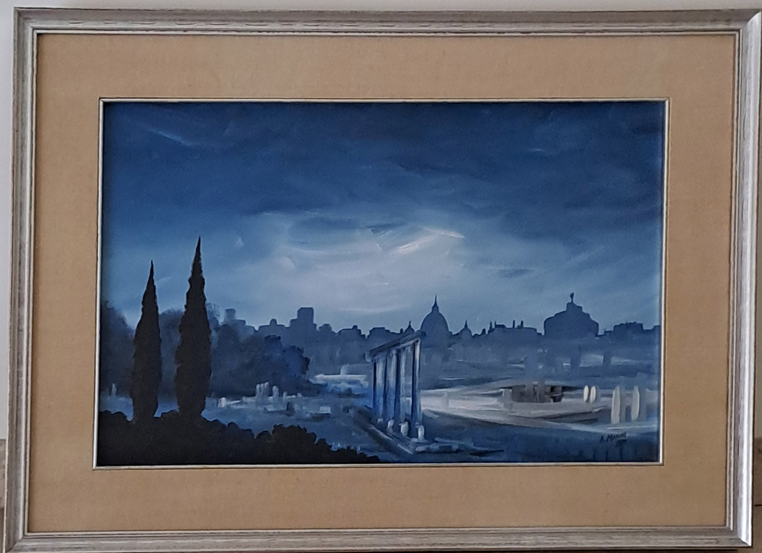 Angelo Manini - Landscape with Cypresses