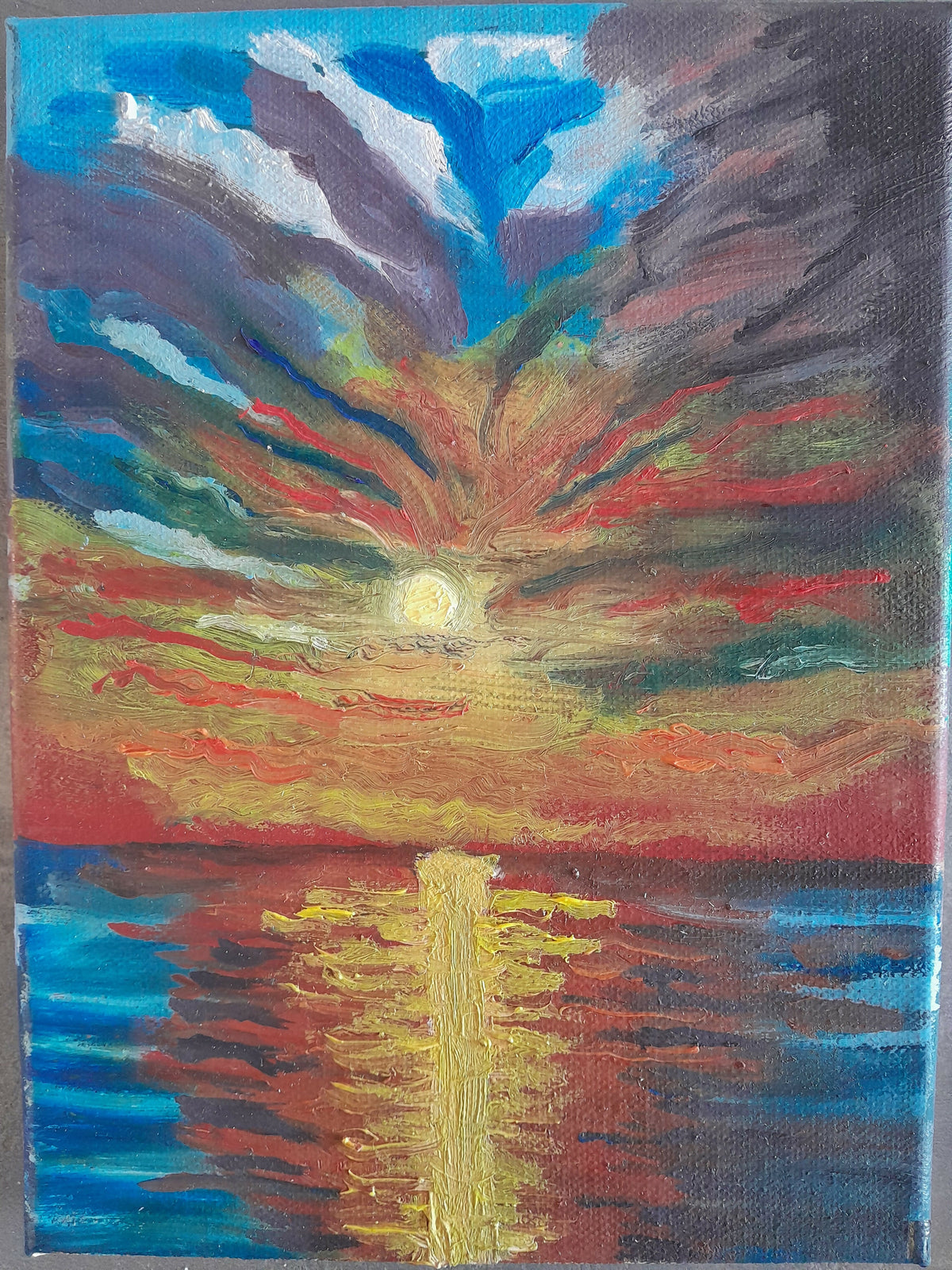 Tramonto di fuoco sul mare
