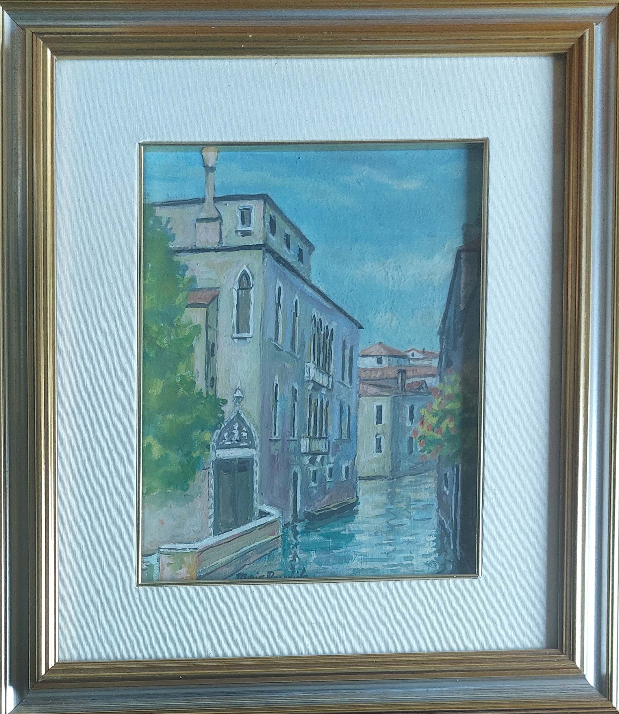 Mario Parpagiola - Rio e Palazzo Van Axel - Olio su tela