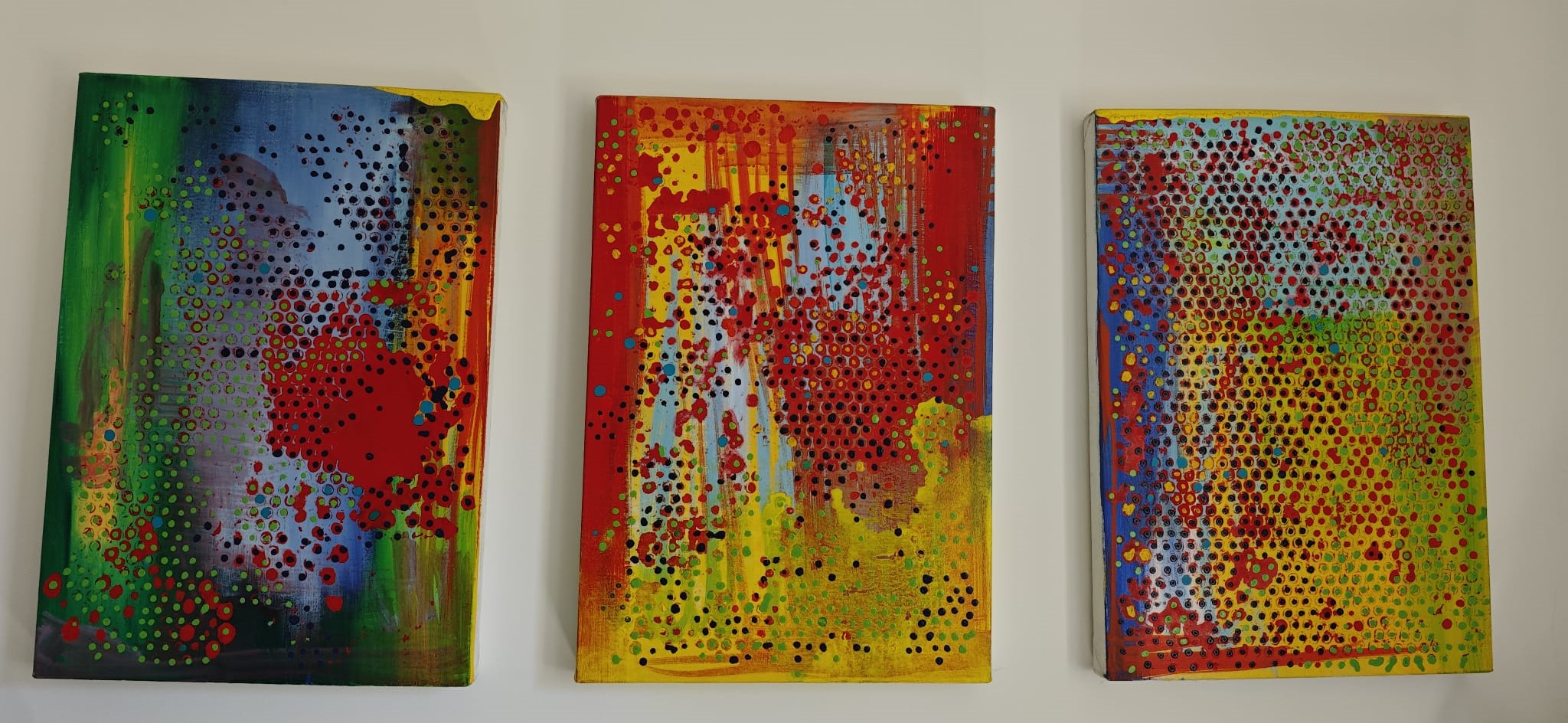 Massimo Kaufmann - Trittico astratto - Olio su tela