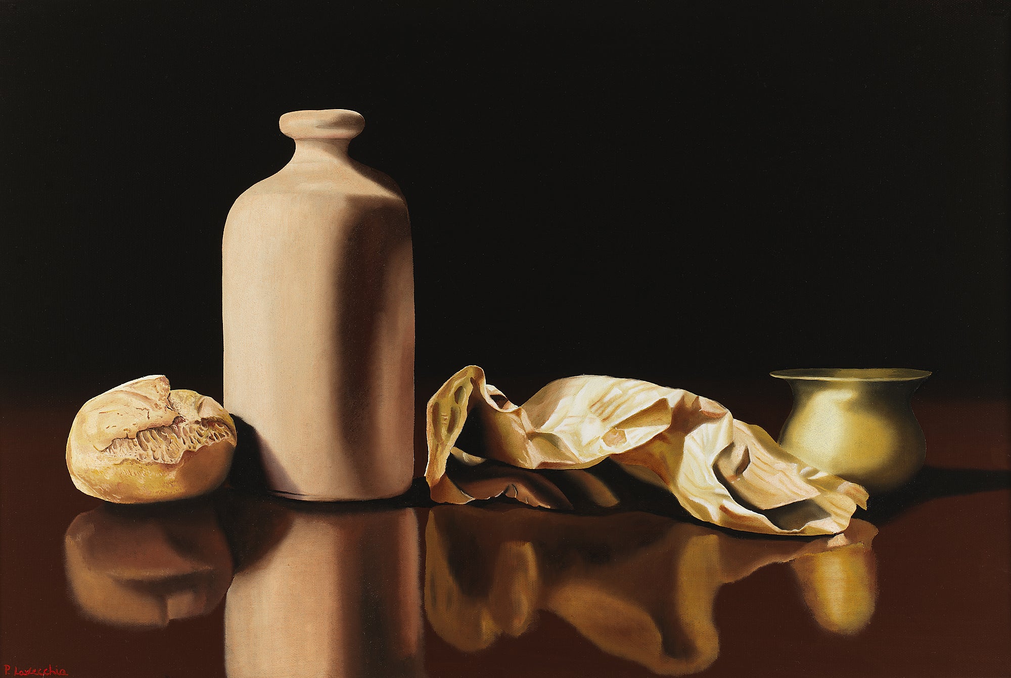 Pino La Vecchia - Natura morta con pane