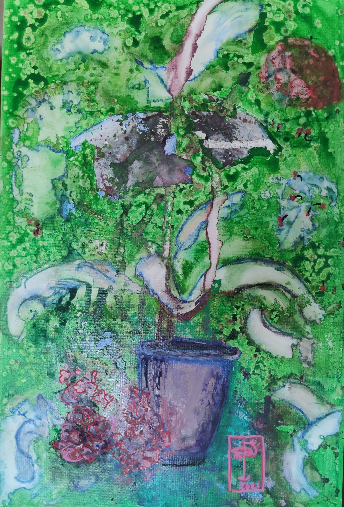 Clara Prieto - Naturaleza cautiva en tiesto morado