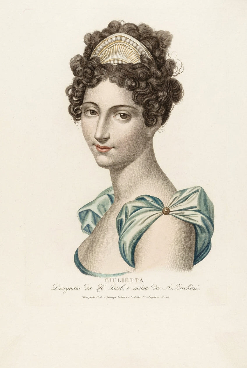 Ritratto di Giulietta, di H. Jacob e A. Zecchini, Grafica d'arte, 33 x 47 cm