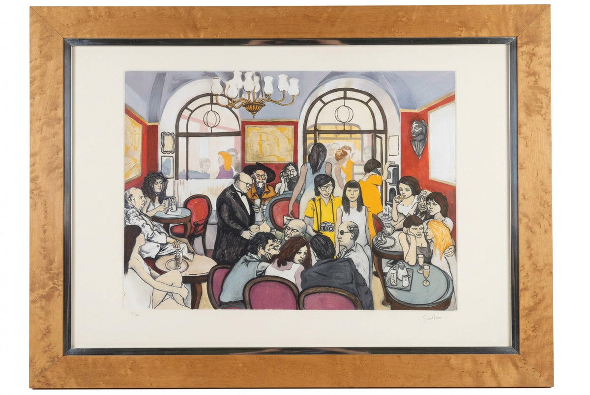 Caffè Greco, acquaforte acquatinta di Renato Guttuso