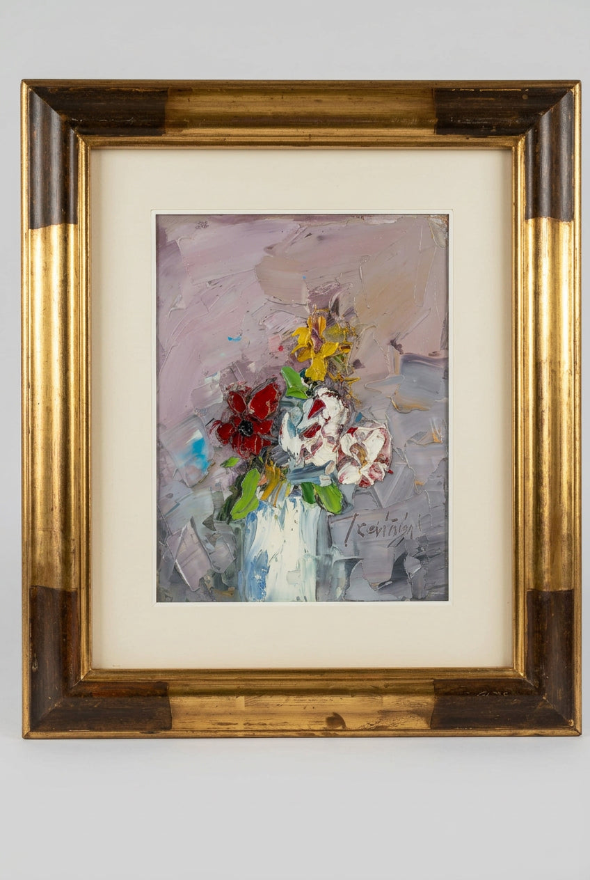 Vaso con fiori, olio di Sergio Scatizzi
