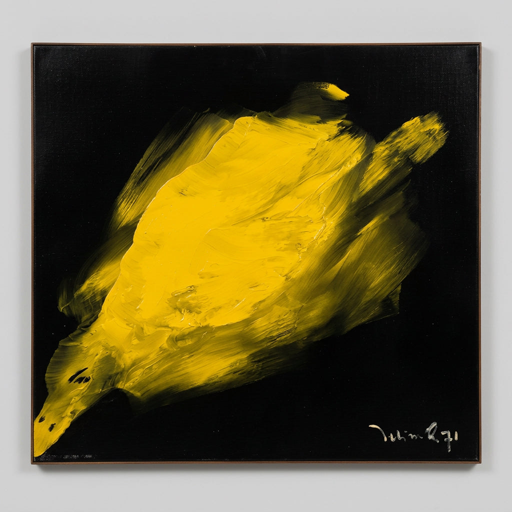 Senza titolo (Massa gialla) di Harry Jelinek, olio, 93 x 84 cm