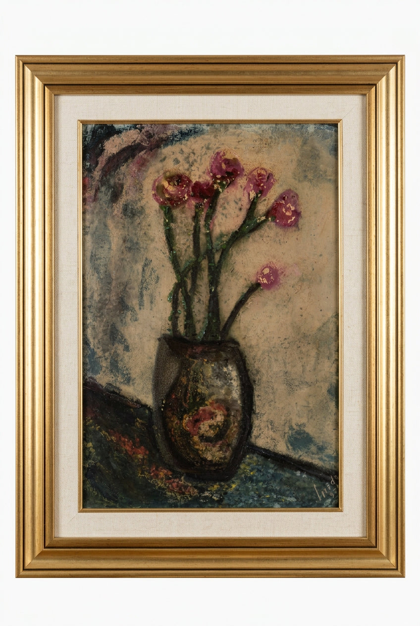 Senza titolo (Vaso di fiori) di Antonio Cereda, tecniche miste, 30 x 40 cm